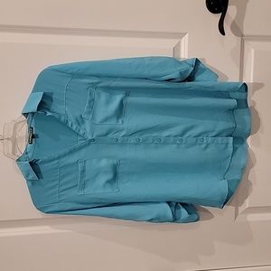 Express blue portofino button down blouse small great condition